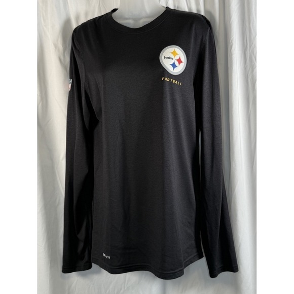 Nike Dri-FIT Pittsburgh Steelers Long Sleeve Shirt Black NFL Onfield S‎ 84-33 - Picture 8 of 11